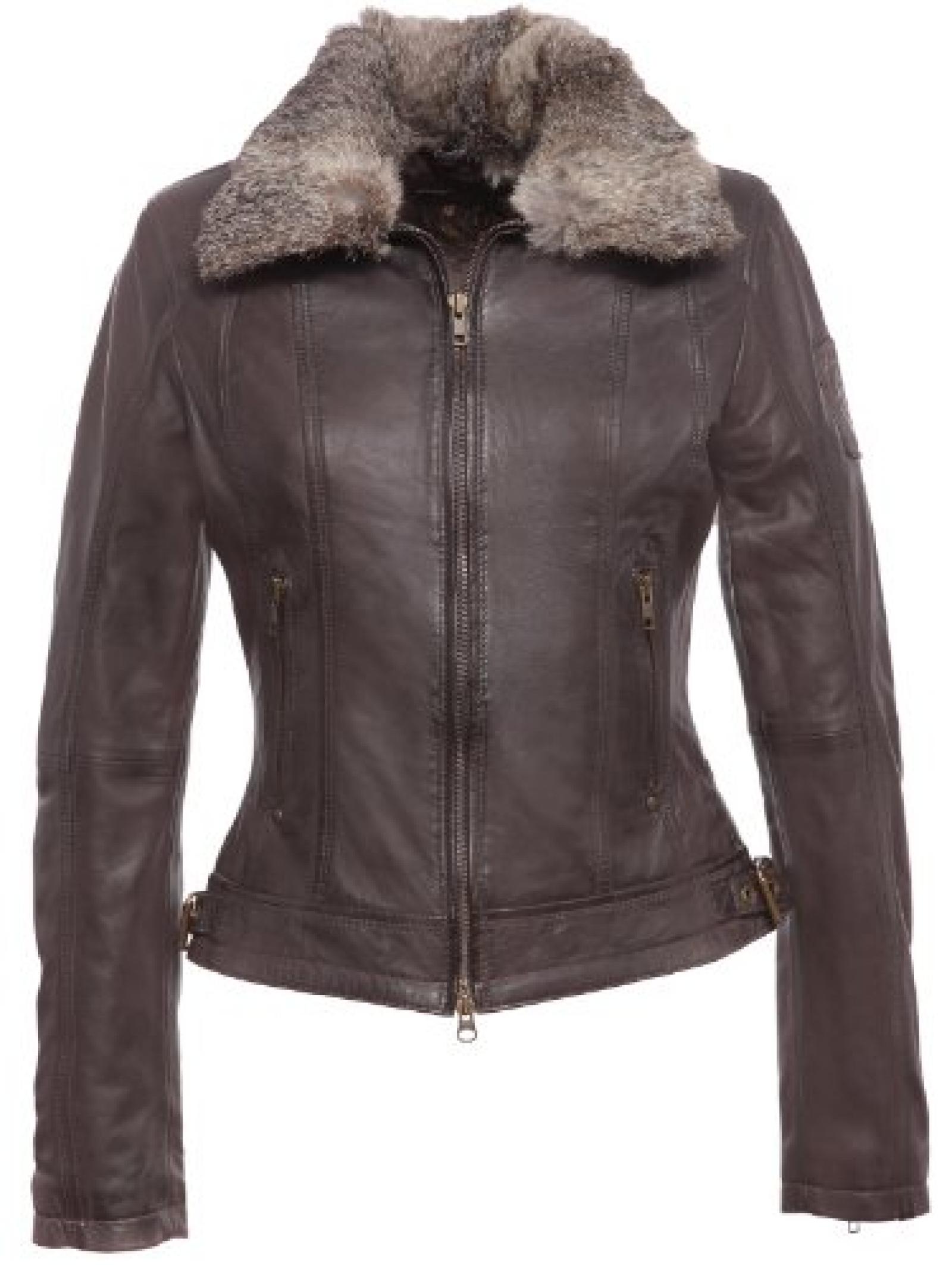 Magnifica "Daja" Warme Damen Lederjacke mit Pelz in Braun Magnifica "Daja" Warme Damen Lederjacke mit Pelz in Braun